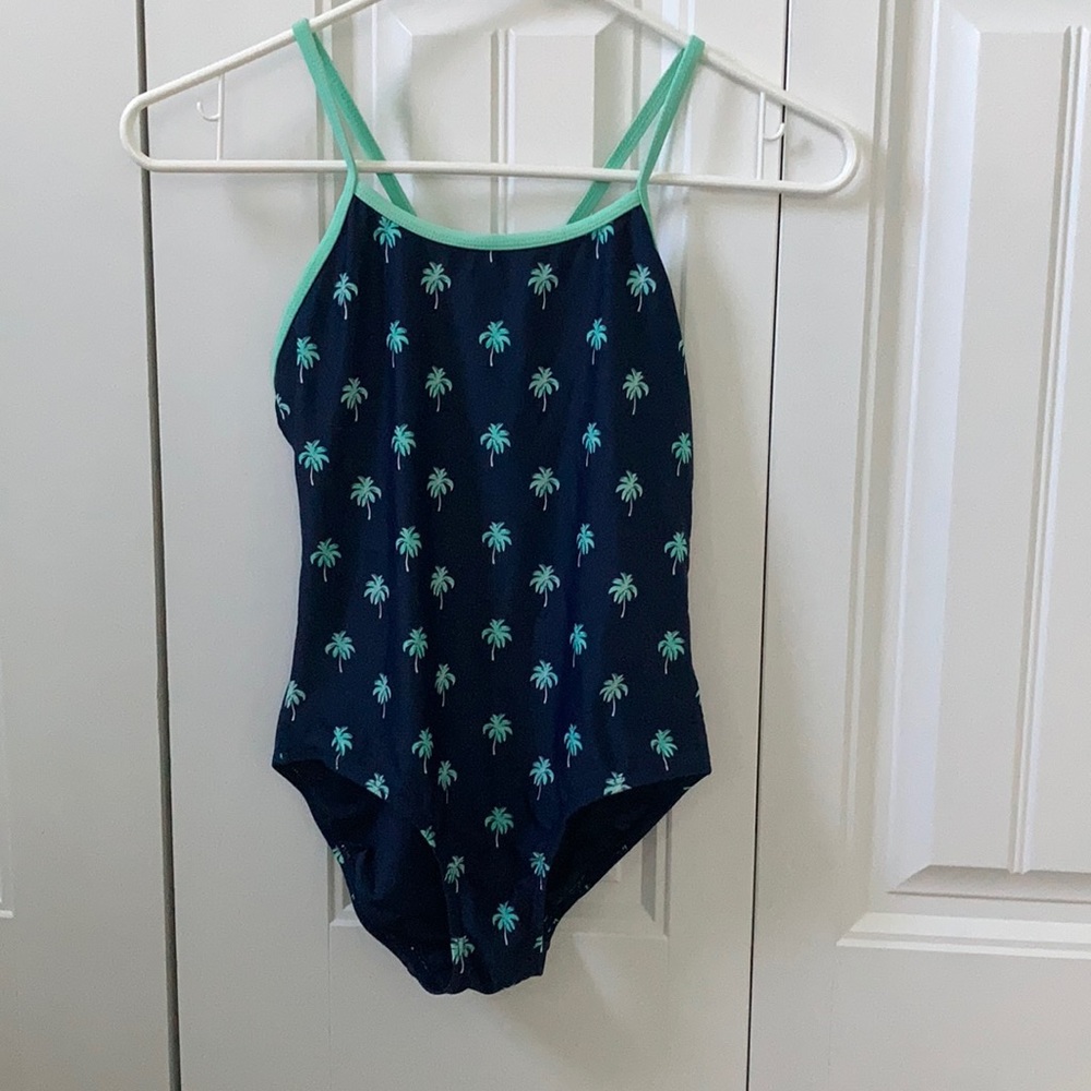 Girls size large old navy palm tree bathing suit